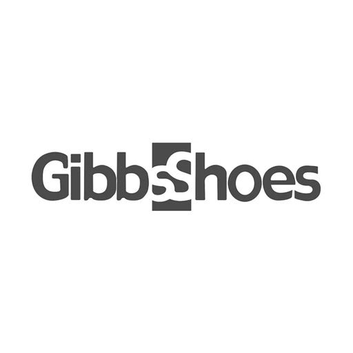 Gibbs Shoes logo in grey on a white background.
