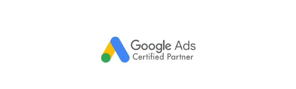Google Ads Certified Partner logo on a plain white background, featuring the multicoloured Google Ads mark and grey text.