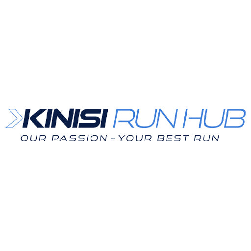 Kinisi Run Hub logo with the tagline 'OUR PASSION - YOUR BEST RUN' on a plain white background.