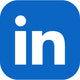 LinkedIn logo on a blue background