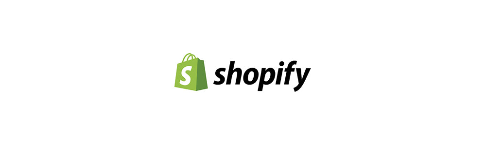 Shopify logo centered on a plain white background, with a green shopping bag icon and the word 'shopify' in black.